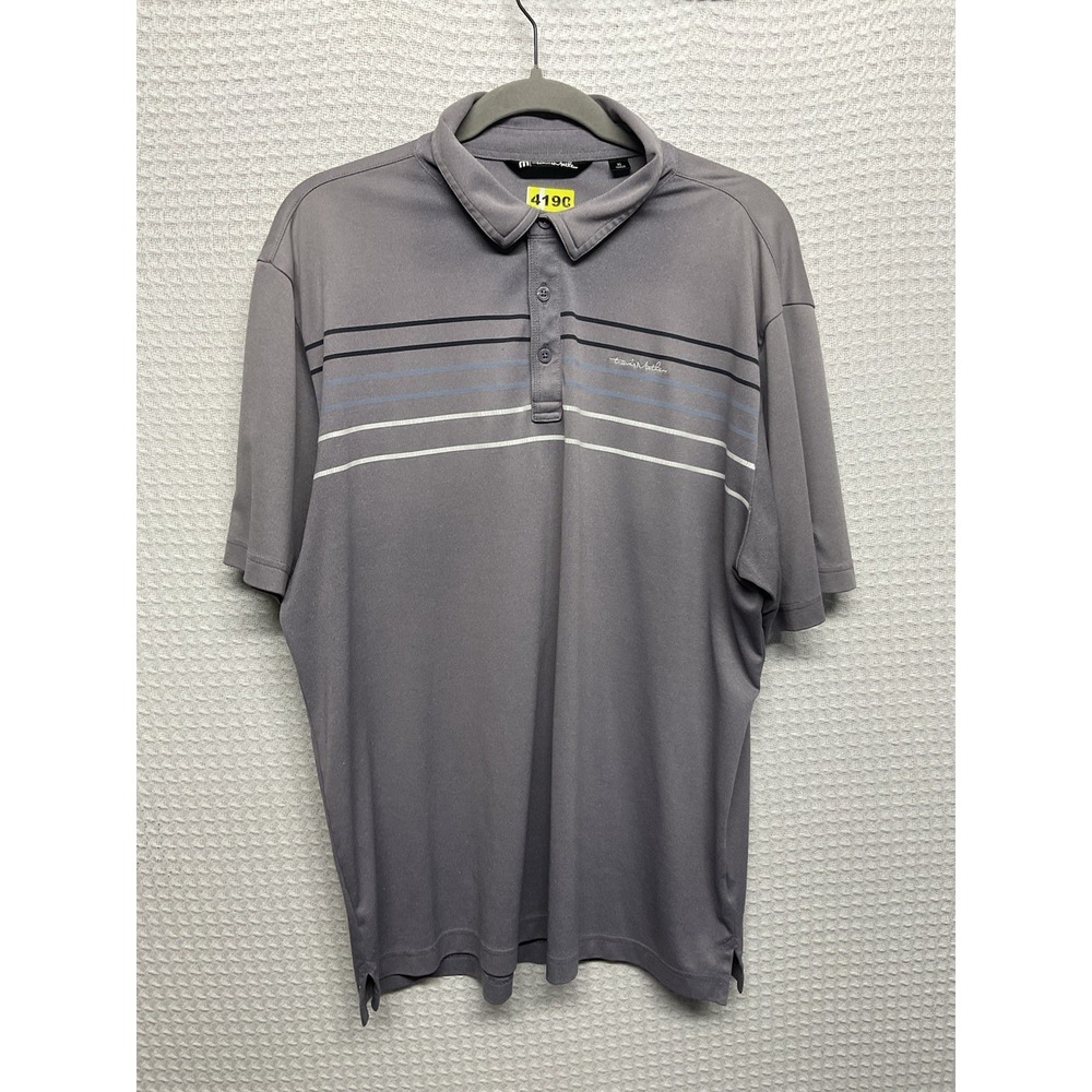 Men's Travis Matthew Polo Shirt‎ Size XL Gray Short Sleeve Golf Snake Logo